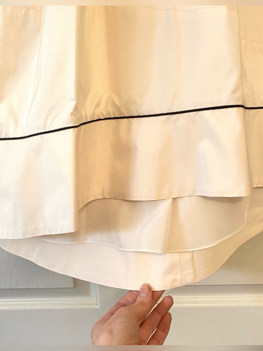 Vintage Yves Saint Laurent YSL 100% Silk Long Skirt Midi Cream White Chiffon XS - Picture 7 of 16
